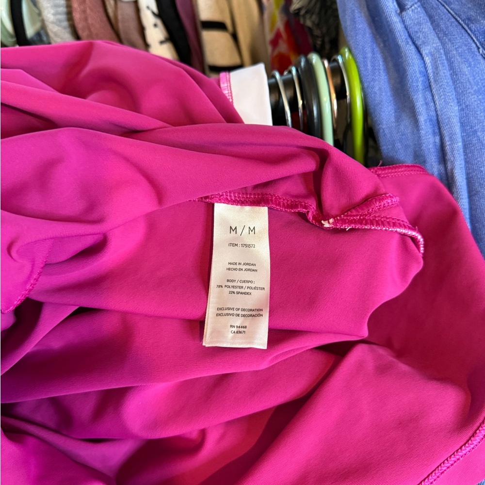 Pink Halter-Style Zip-Front Athletic Dress with White Trim - Picture 9 of 9